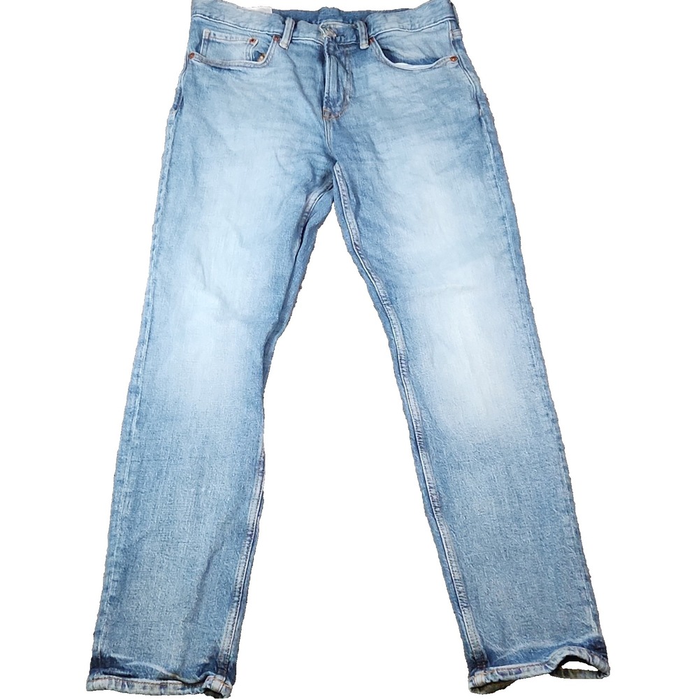 H&M Slim Jeans Men 29x32 Light Wash Denim Coupe Etroite Measures 30x30 Flex